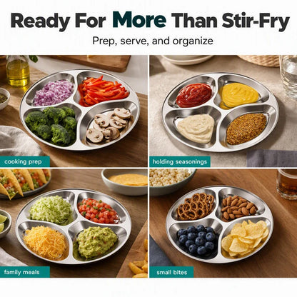📢📢50% OFF !! ⏰4‑Compartment Prep Plate for Kitchen Organization