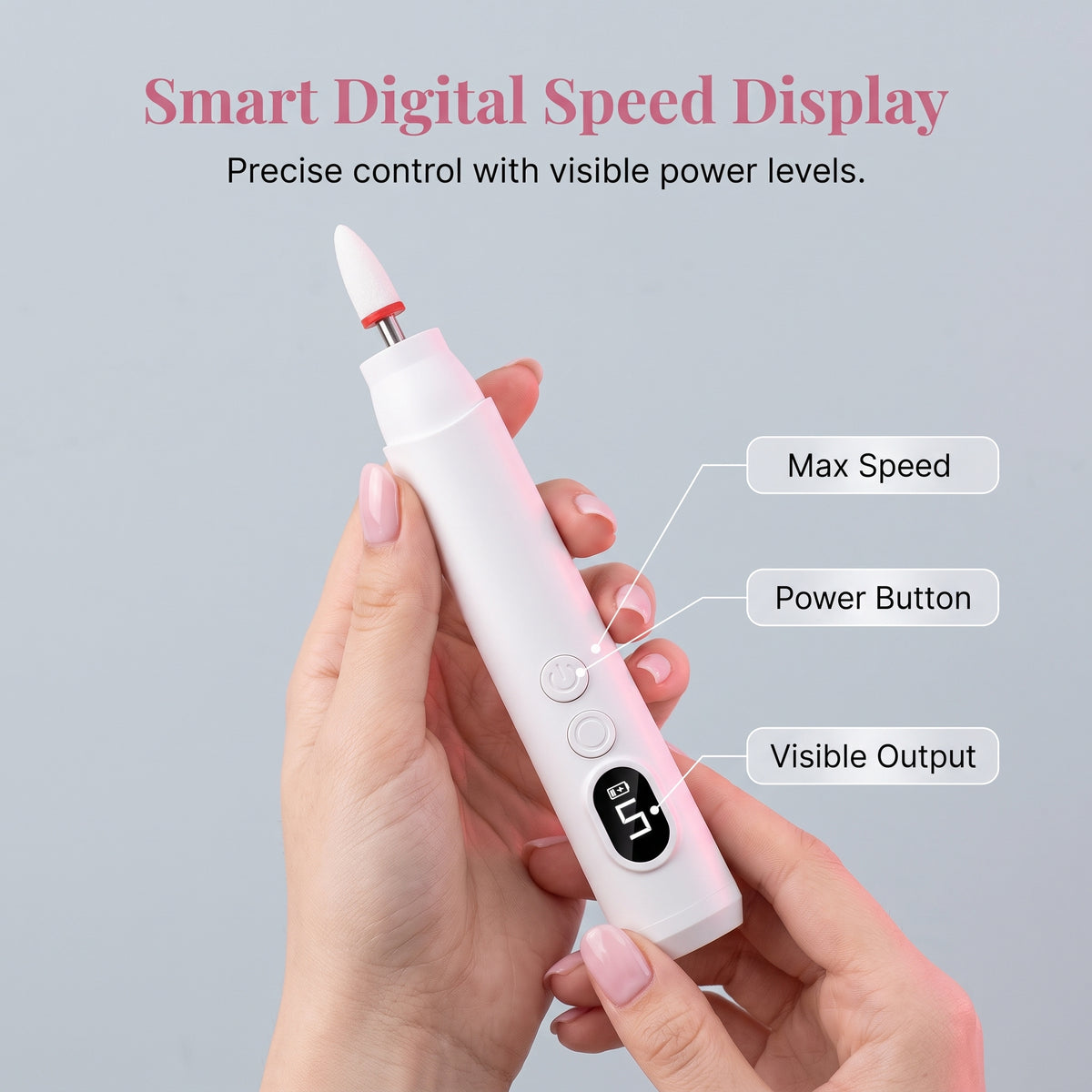 🔥50% OFF✨Portable Electric Nail Polisher with 6 Nail Drill Bits
