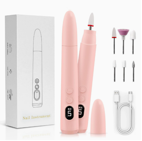 🔥50% OFF✨Portable Electric Nail Polisher with 6 Nail Drill Bits