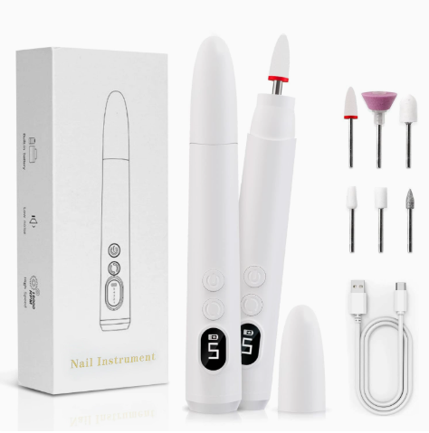 🔥50% OFF✨Portable Electric Nail Polisher with 6 Nail Drill Bits