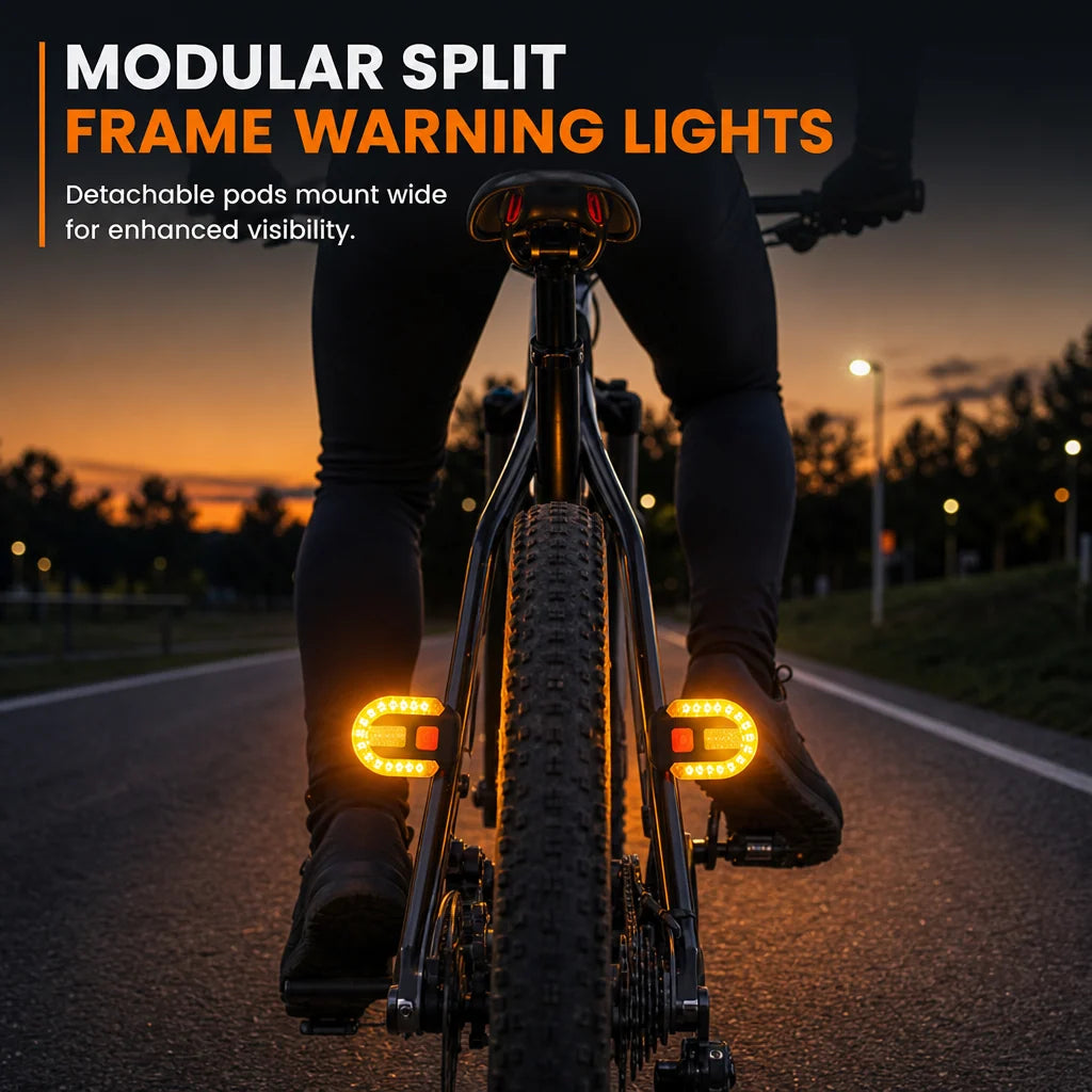 💥Last day, 50% off 🚴 Wireless Bike Turn Signals: Thumb Control, Split Frame Lights, USB Rechargeable