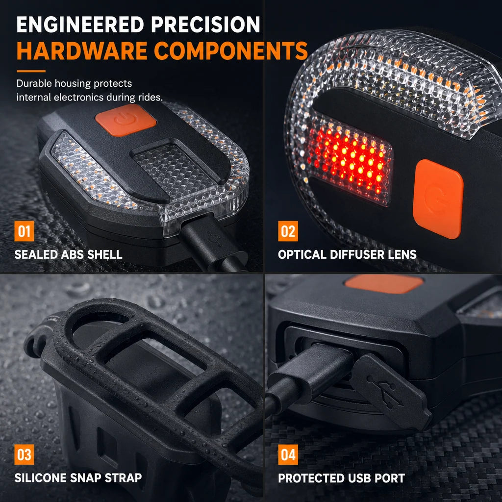 💥Last day, 50% off 🚴 Wireless Bike Turn Signals: Thumb Control, Split Frame Lights, USB Rechargeable