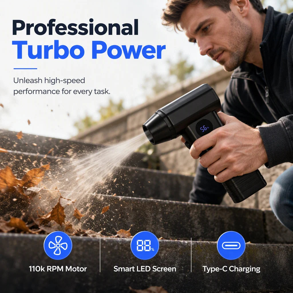 💥Last day, 50% off ✅Blow Away Leaves & Snow Instantly! Cordless Handheld Turbo Fan
