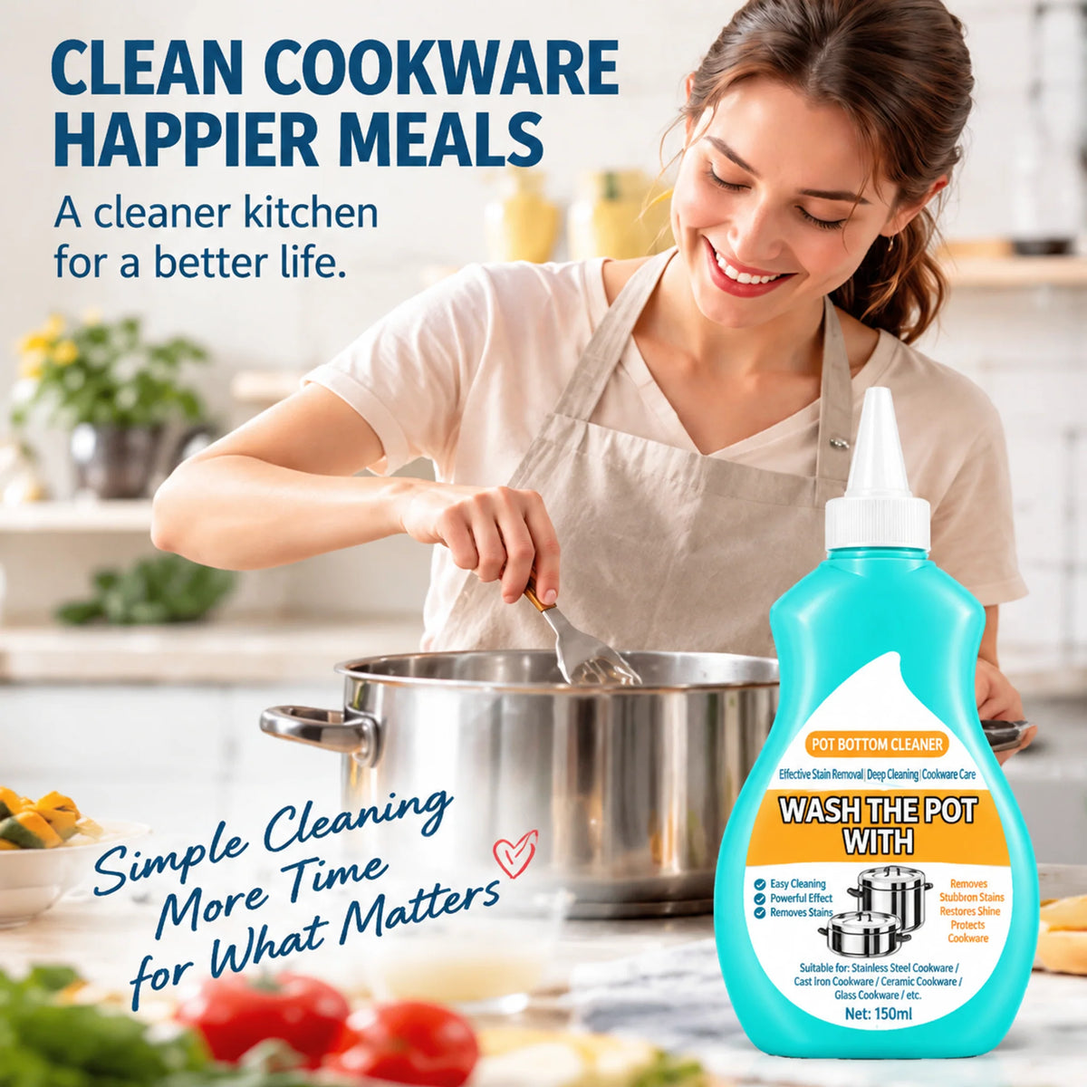 💥Buy 1, Get 1 Free 🍳Pot-bottom cleaner (150ml)—removes stubborn black grime
