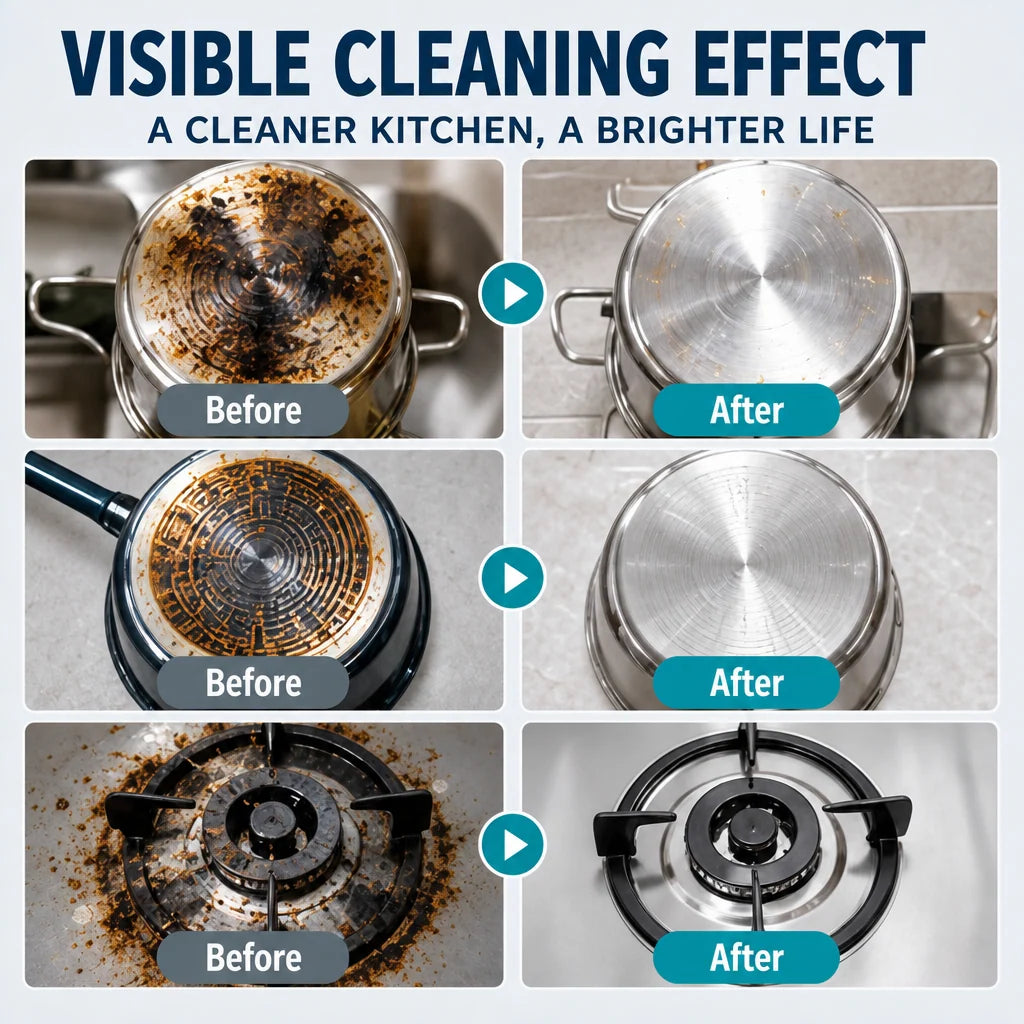 💥Buy 1, Get 1 Free 🍳Pot-bottom cleaner (150ml)—removes stubborn black grime