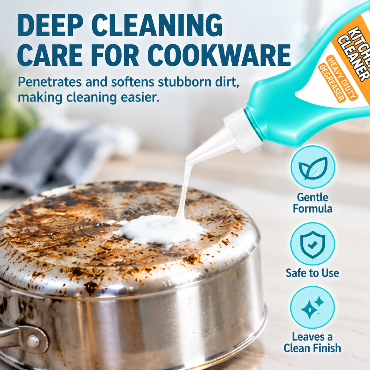 💥Buy 1, Get 1 Free 🍳Pot-bottom cleaner (150ml)—removes stubborn black grime