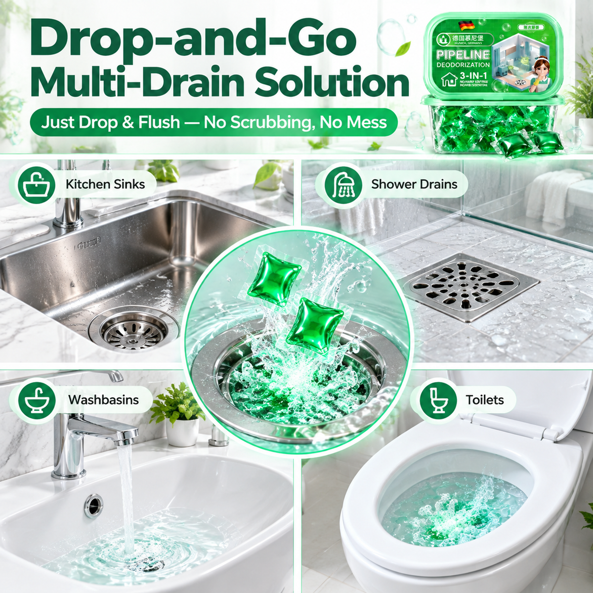 ✨Stop breaking your back scrubbing, and stop wasting hundreds on expensive plumbers! You don't even need to pour in harsh, dangerous chemicals! 🚿🧼