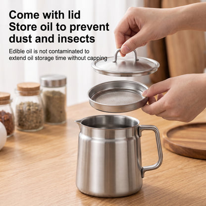 🔥50% OFF! 🚗3-in-1 304 Stainless Steel Multifunctional Oil Strainer Pot