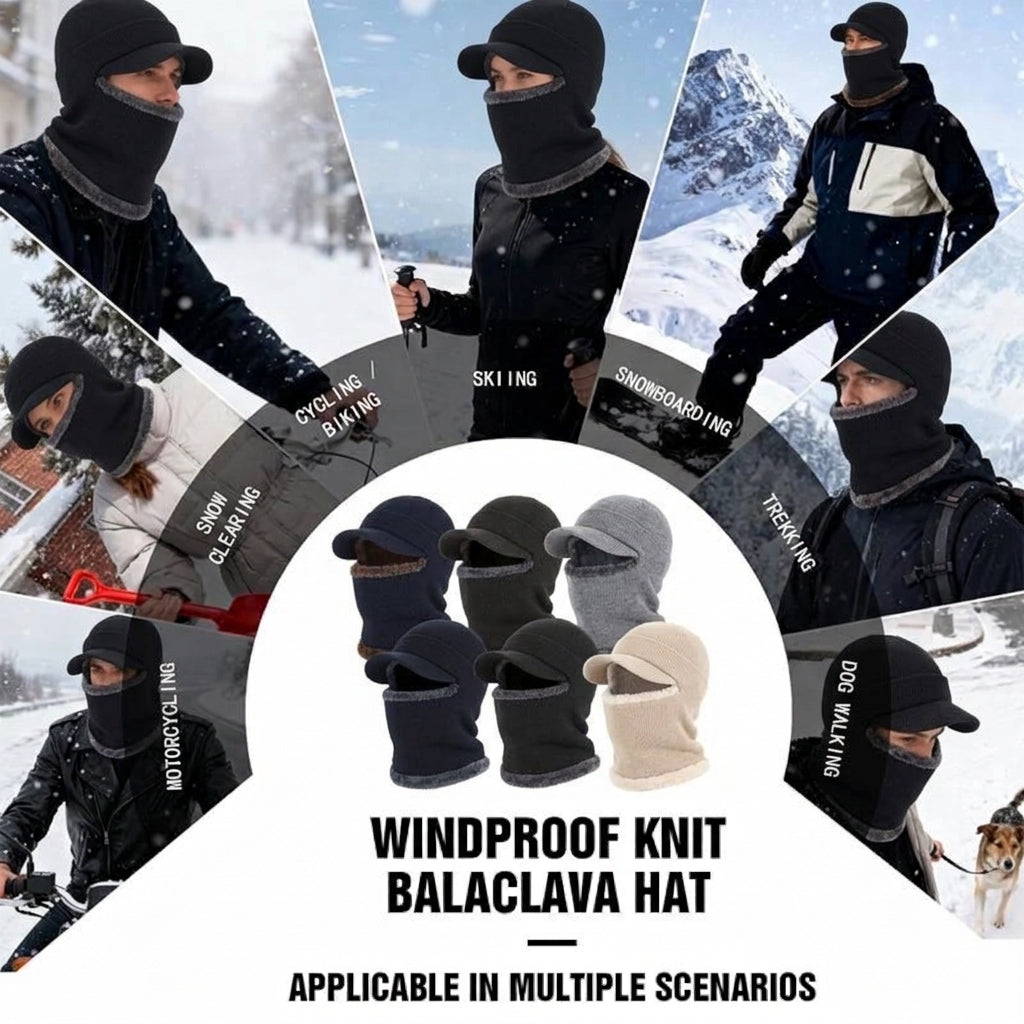 ❄️🧢 3-in-1 Winter Balaclava with Visor – Warm, thermal-protective hood that shields the head, neck, and face from cold, wind, and snow✨