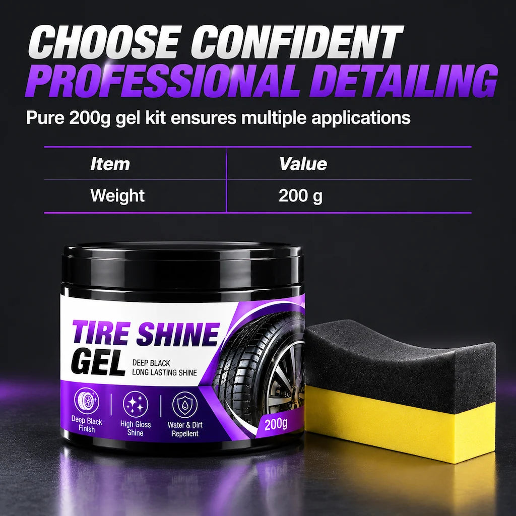 🚗 Tire & Black Trim Shine Gel