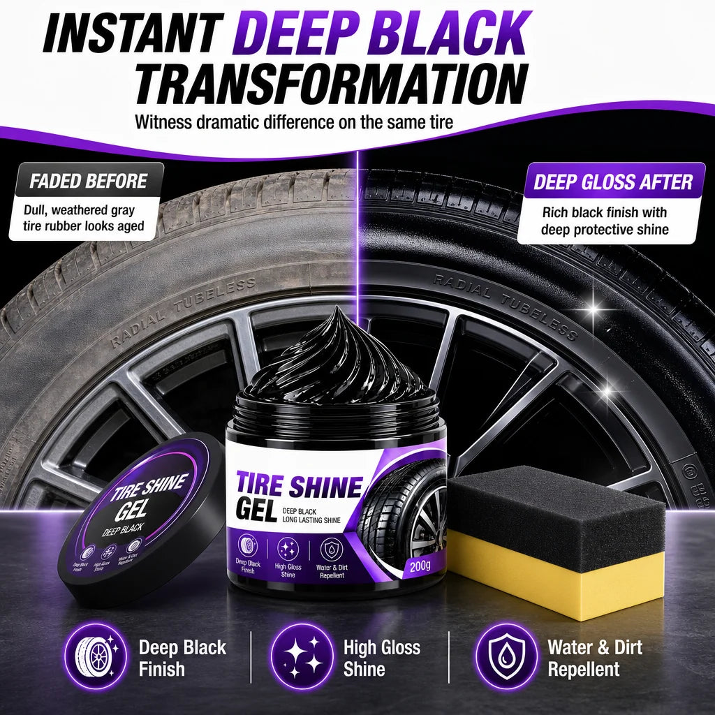 🚗 Tire & Black Trim Shine Gel