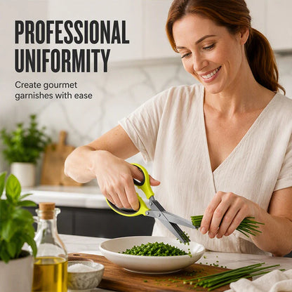 🔥⏳🔥 Limited-Time Buy 1 Get 1 Free! ⏰🔥 Multi-Layer Stainless Steel Kitchen Scissors – 5-Blade Herb Cutter with Ergonomic Handle – Ideal for Herbs, Scallions & Fresh Garnishes ✂️🌿