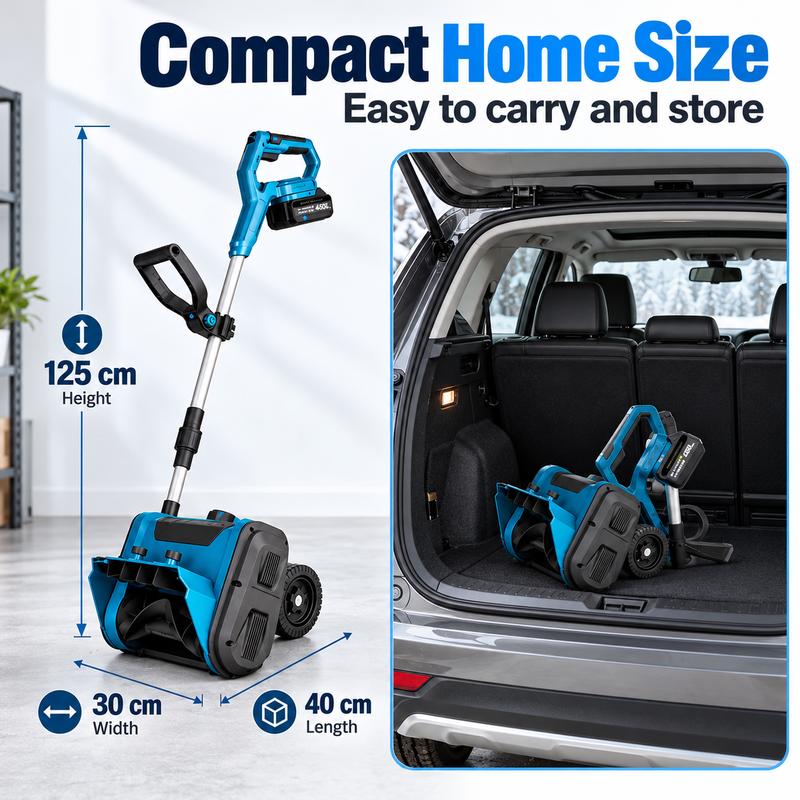 ✅ Foldable & detachable lithium snow thrower, high power for fast snow clearing!