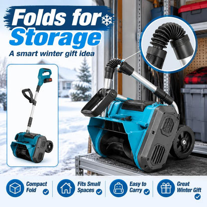 ✅ Foldable & detachable lithium snow thrower, high power for fast snow clearing!