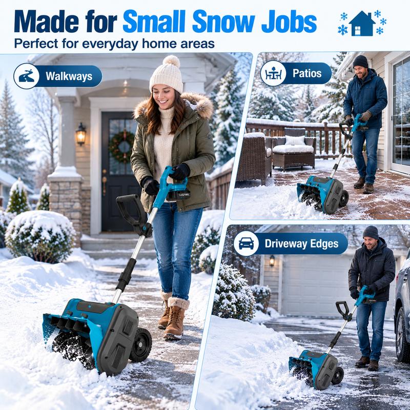 ✅ Foldable & detachable lithium snow thrower, high power for fast snow clearing!