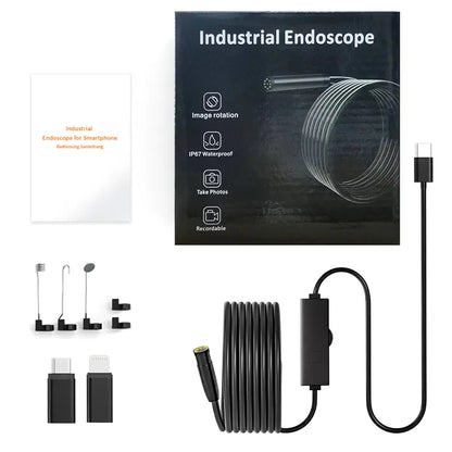 🔍 1920×1440 HD Endoscope Camera – 3.5M Semi-Rigid Cable, 8 Adjustable LED Lights & IP67 Waterproof Probe