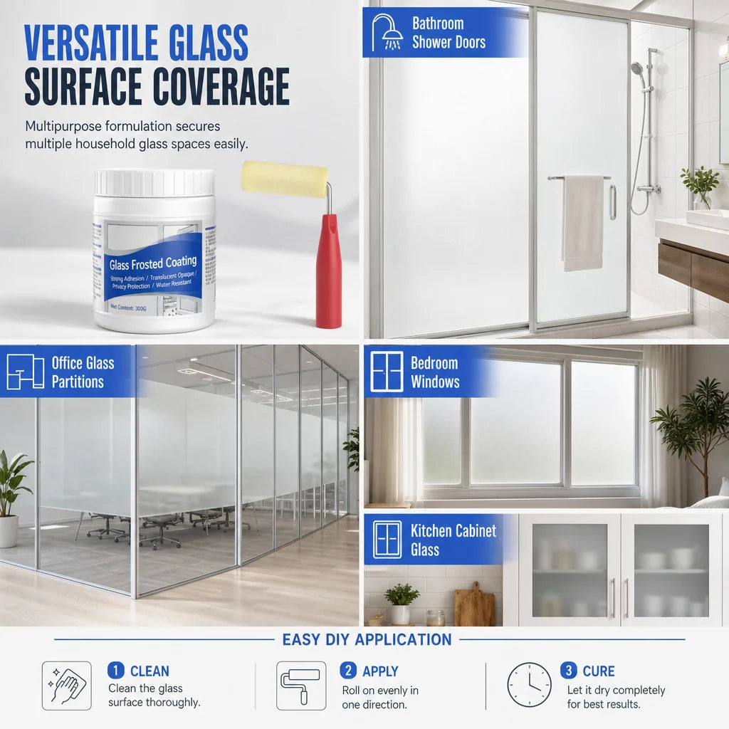 🎁Frosted Glass Privacy Coating Kit – Water-Based Window Treatment
