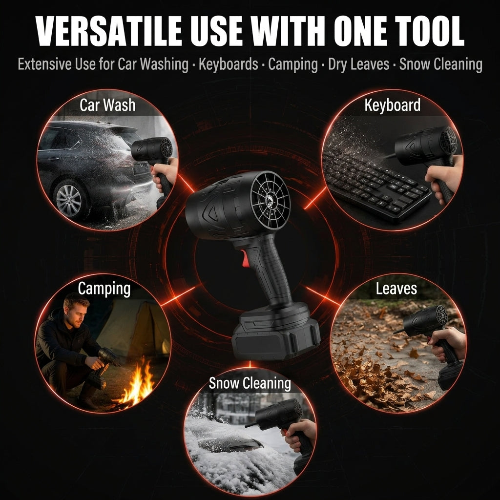Wireless Lithium Battery Storm Blower, High-Power Rechargeable Blower, Industrial Dust Cleaner, Industrial Blower Tool Box
