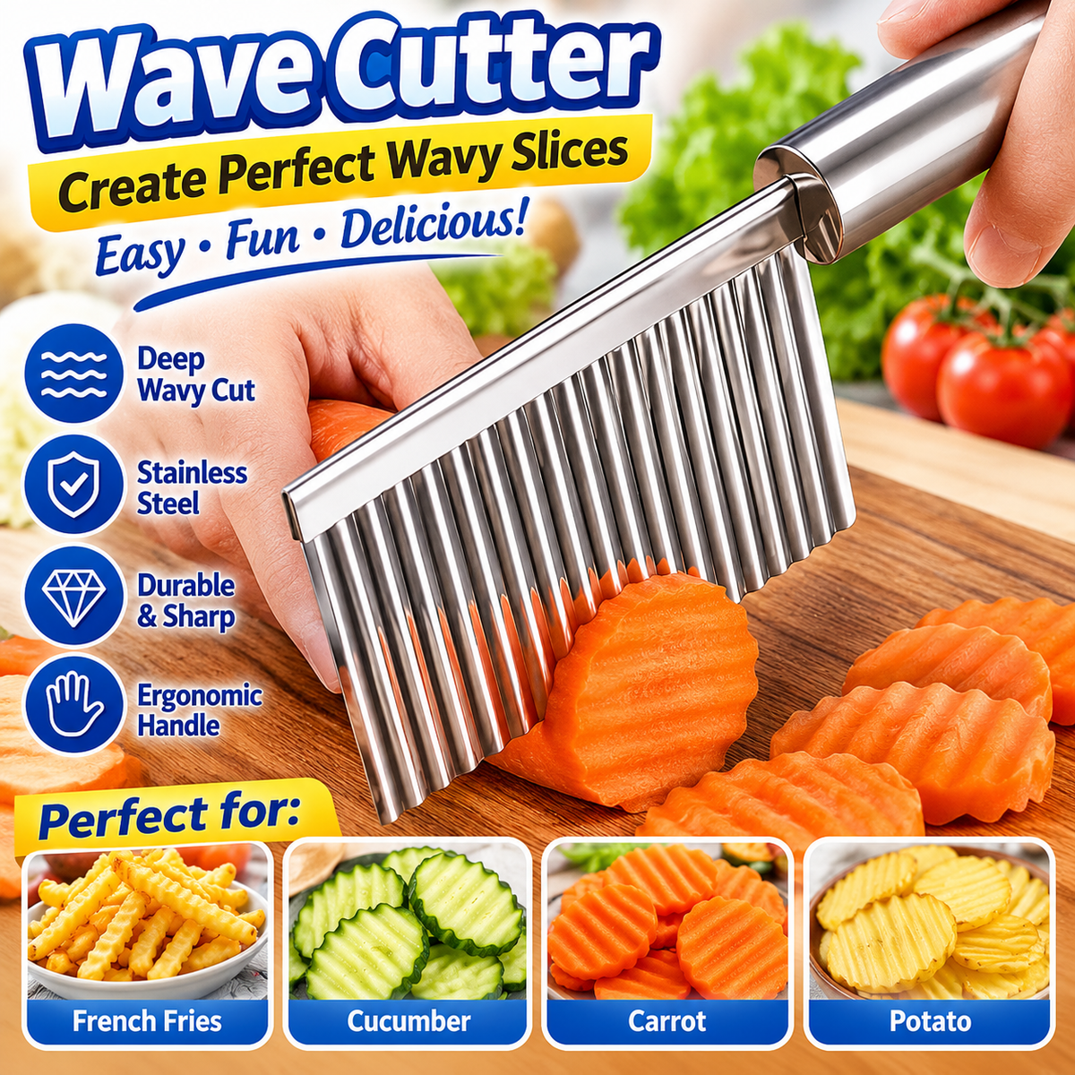 🔥Buy 1 Get 1 Free - Stainless Steel Crinkle Cut Knife