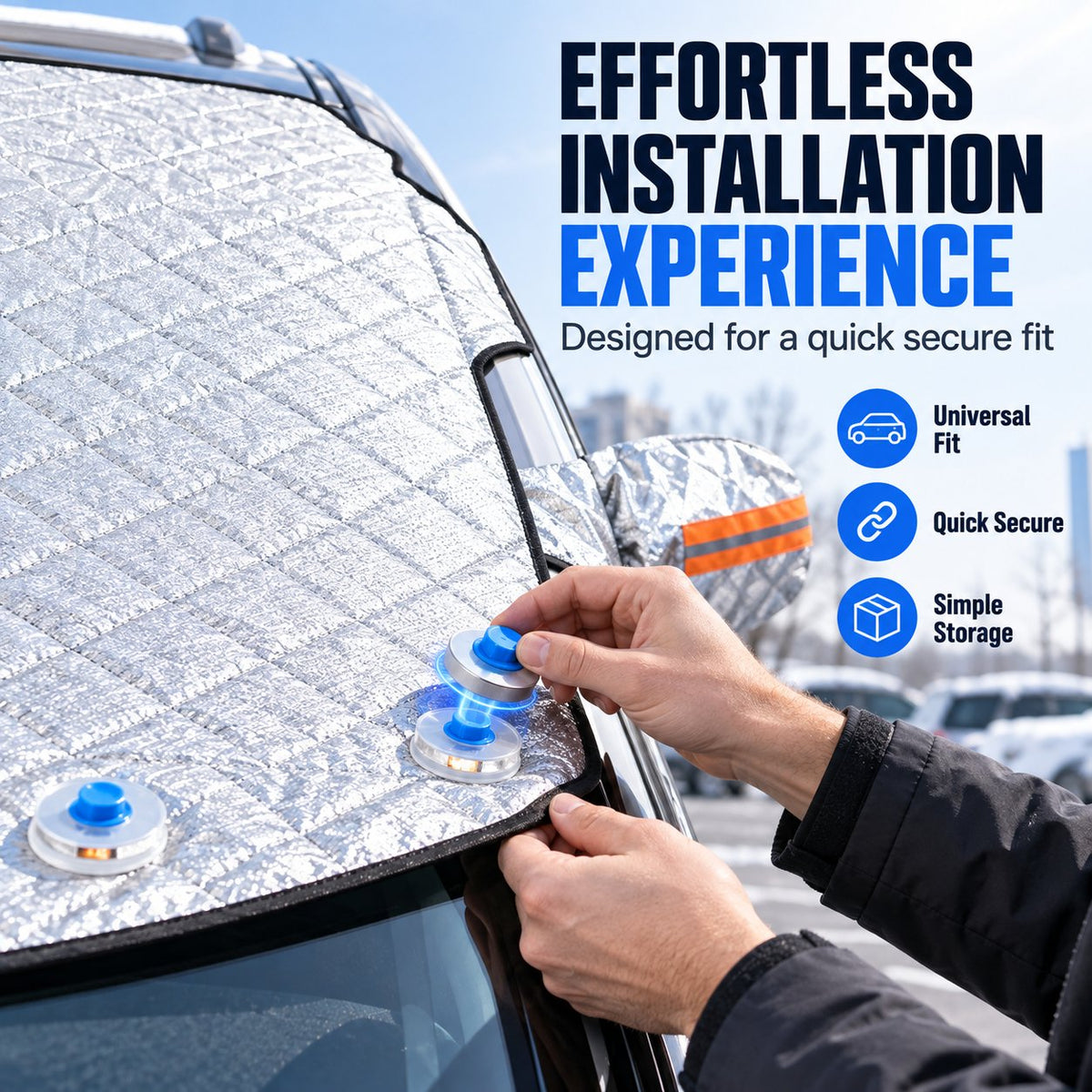 🔥Half Price Today - Universal Car Windshield Cover – Frost Protection in Winter, Sun Protection in Summer