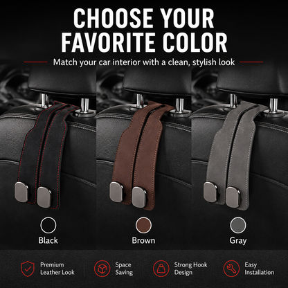 🚗stylish seat hooks – 10-second install, zero clutter.