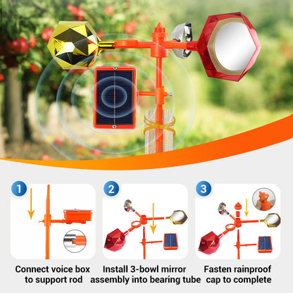 🐦‍⬛Solar-powered outdoor flashing bird deterrent