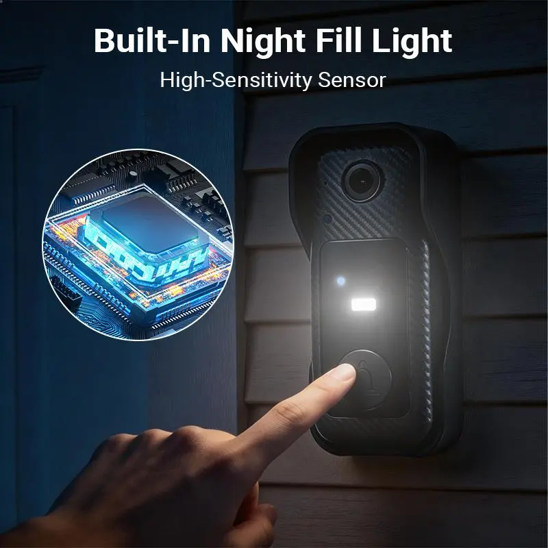 🔥Tired of Porch Pirates Stealing Your Packages? 4.3" Screen Wireless Video Doorbell with HD Infrared Night Vision & Two-Way Intercom