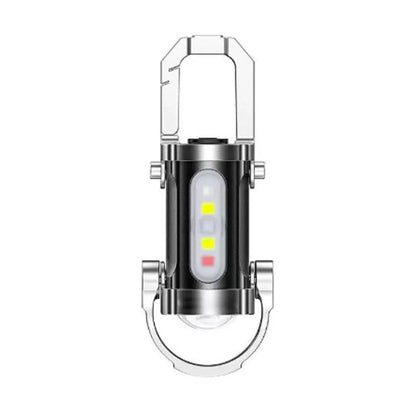 Portable Rechargeable High Brightness Keychain Flashlight, Waterproof Mini LED Emergency Torch for Outdoor Camping Night Walking