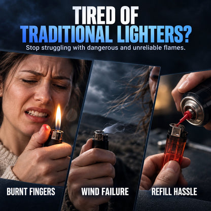 🔥Buy 1 Get 1 Free🔥360 Degree Flexible Arc Lighter Windproof Rechargeable Electric Lighter With LED Battery Indicator