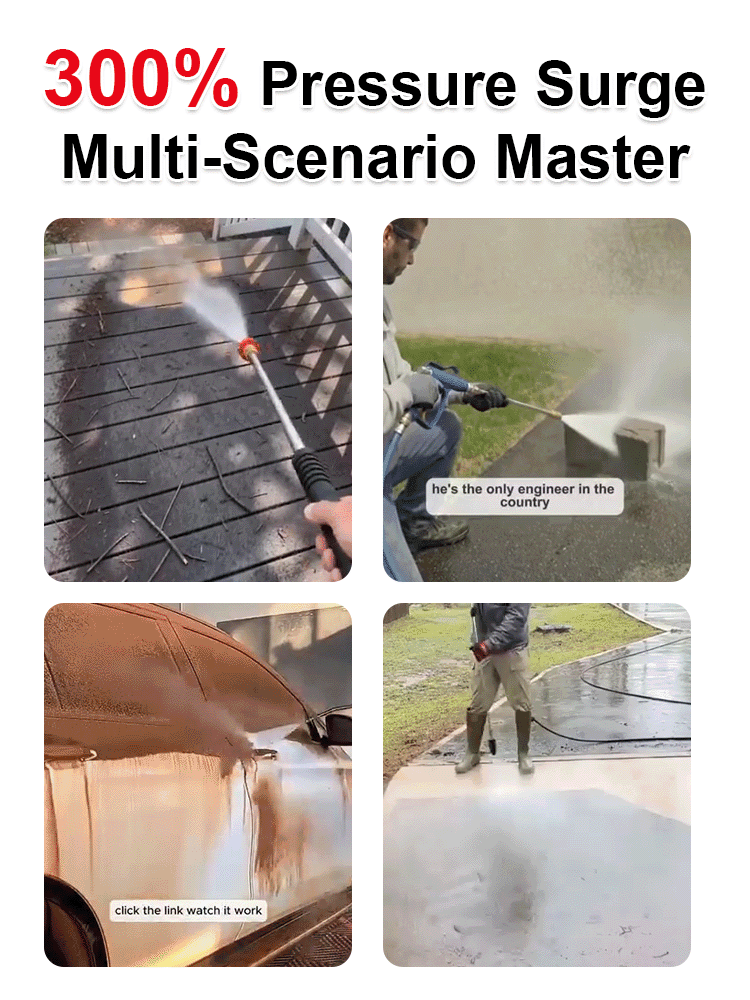Turn Your Garden Hose into a Pressure Washer! Patented Booster Tech for Cars, Patios, and Lawns 🚗✨Stress-Free Cleaning: Anti-Backflow Valve & Adjustable Sprayer – Blast Away Grime in Seconds 🌊