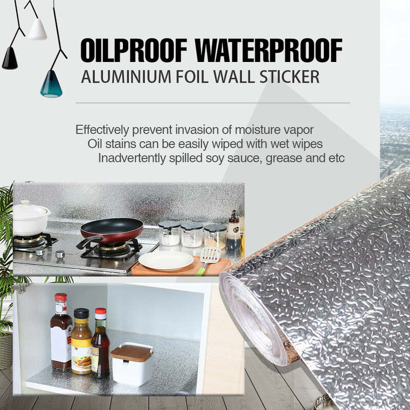 ✨No More Greasy Kitchen Walls – Waterproof Aluminum Foil Peel & Stick Wall Protector