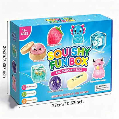 Hot sale🔥8-Piece Mystery Squishy Box — Ultimate Malt Sugar Stress Relief Sensory Bundle
