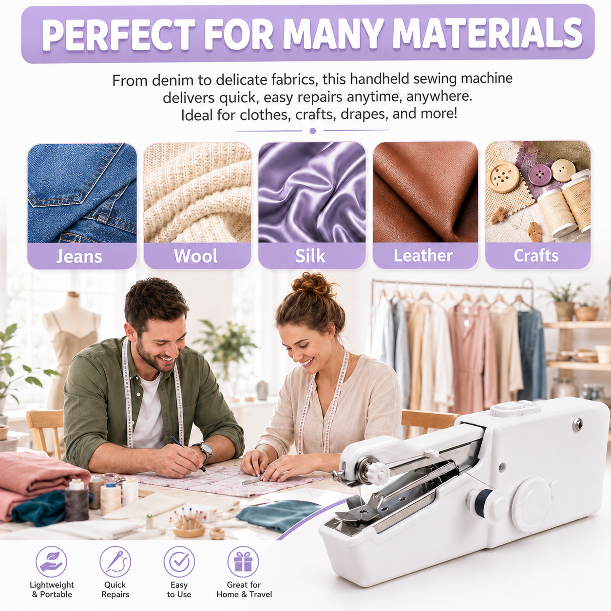 🧵 Stop Paying Tailors with This Palm-Size Handheld Sewing Machine Kit for Quick Clothing Repairs