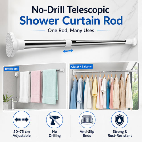 📢📢70% OFF !! ⏰ Telescopic Clothing Rod – Extendable & Space-Saving ✨