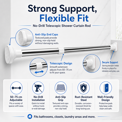 📢📢70% OFF !! ⏰ Telescopic Clothing Rod – Extendable & Space-Saving ✨