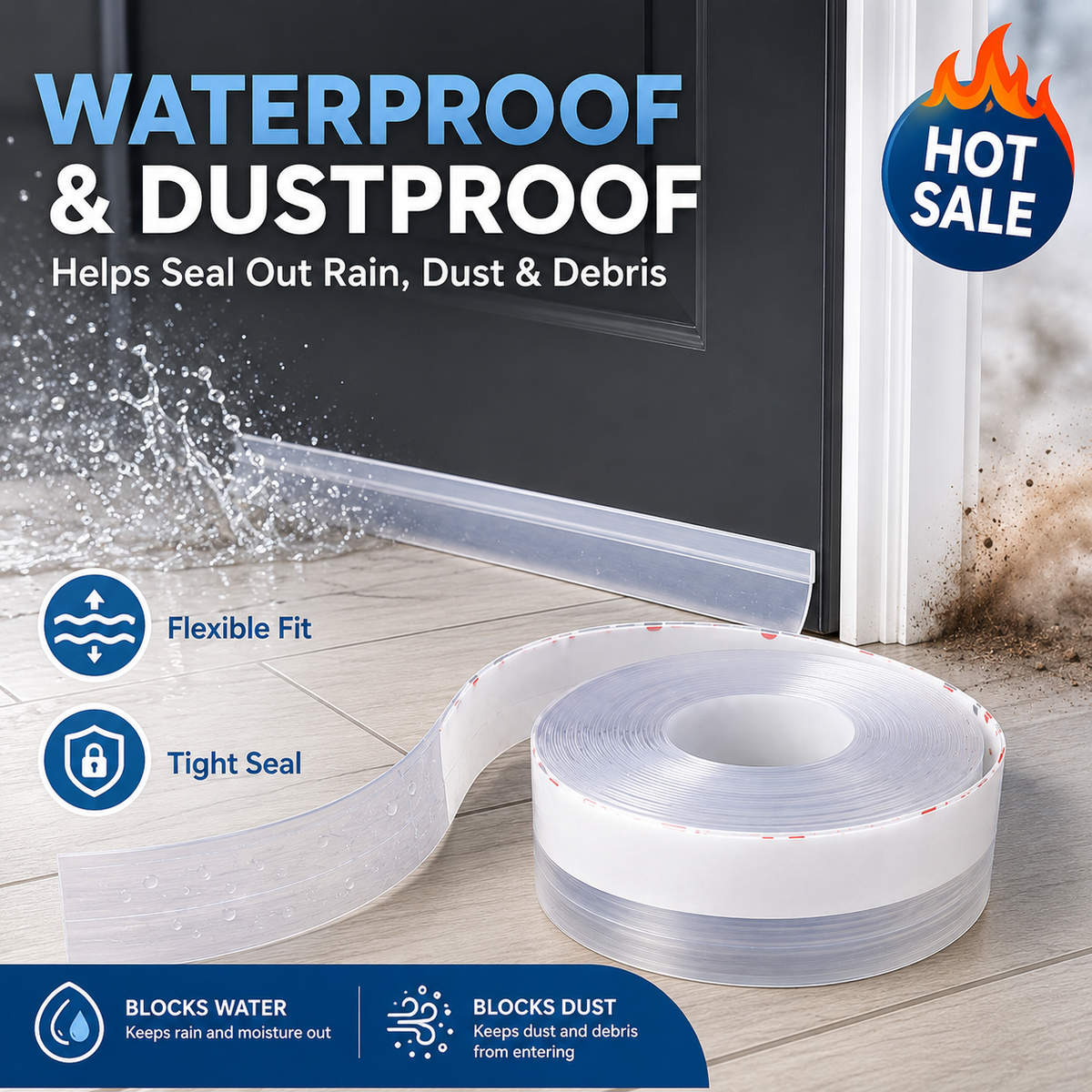 🔥Universal Door Gap Seal Tape – Draft, Dust & Bug Blocker
