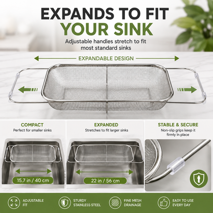 🔥Retractable Sink Drain Basket｜Maximize Your Kitchen Sink Space