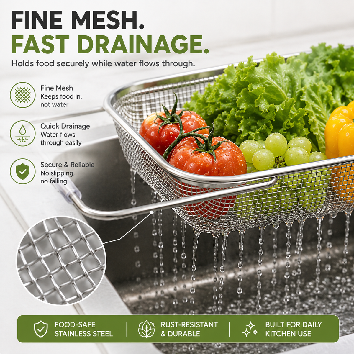 🔥Retractable Sink Drain Basket｜Maximize Your Kitchen Sink Space