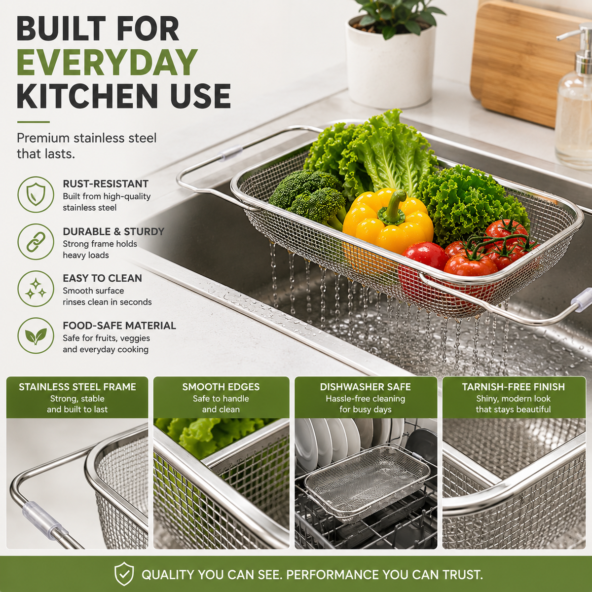 🔥Retractable Sink Drain Basket｜Maximize Your Kitchen Sink Space