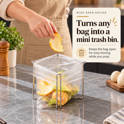🔥Buy 1 Get 1 Free🗑️Foldable 304 Stainless Steel Countertop Trash Bag Holder