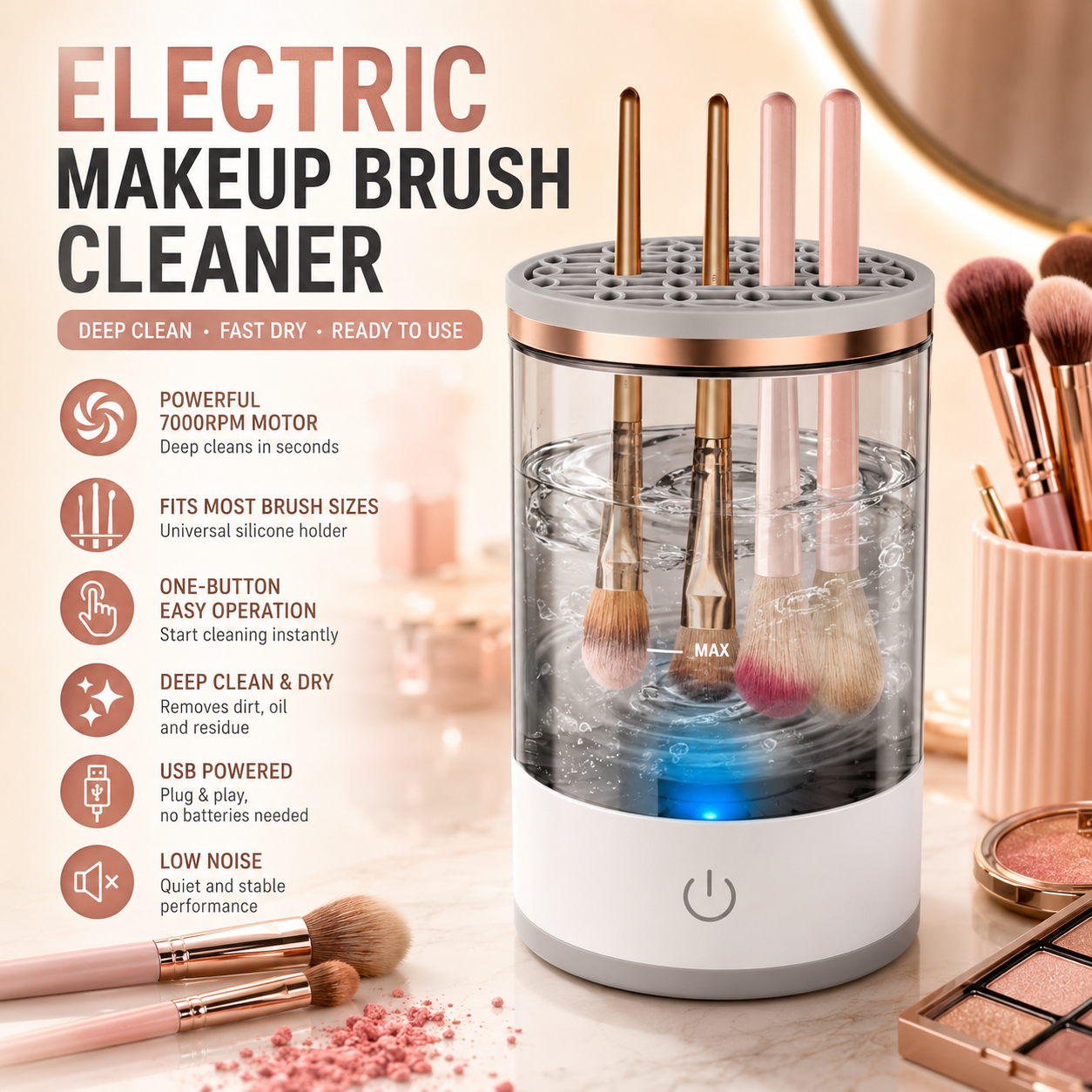 🖌️The Automatic Makeup Brush Cleaner Every Beauty Lover Needs for Cleaner Brushes and Better Makeup
