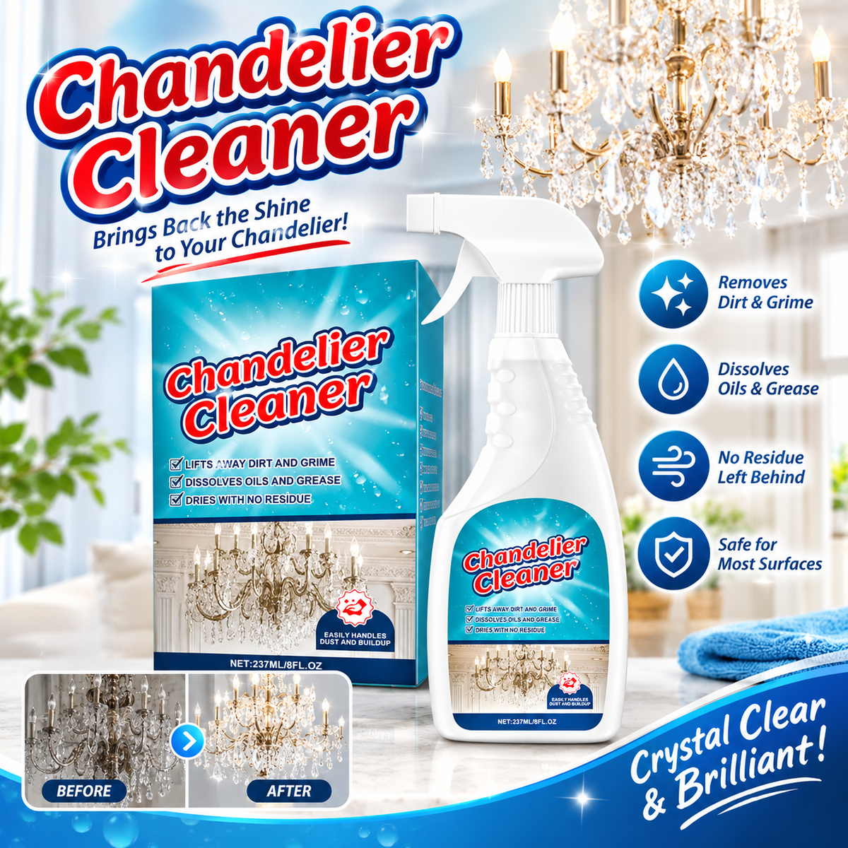 🔥Buy one get one free-Chandelier Cleaner-Powerful Stain Removal