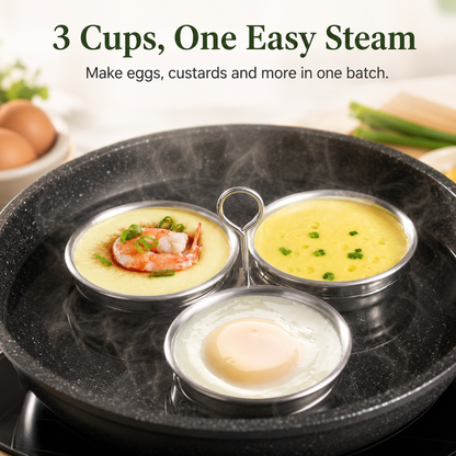 🎉  Over 14,000 Sold! 🍳 3-in-1 Stainless Steel Egg Poacher