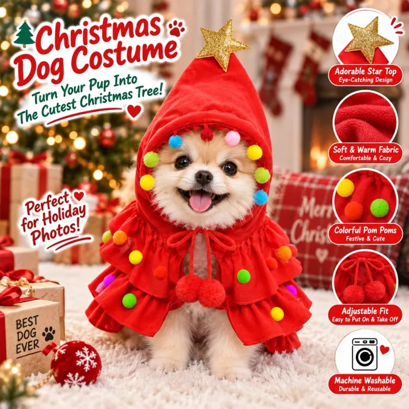 💥50% OFF🎄Christmas Tree Pet Cape🐶