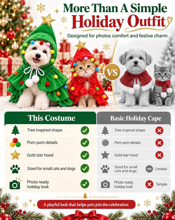 💥50% OFF🎄Christmas Tree Pet Cape🐶