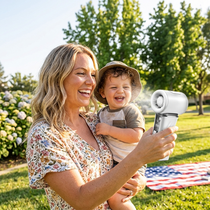 🔥 Limited Discount High-Speed Turbo Handheld Nano Mist Hydrating Fan, Stepless Variable Speed Portable Outdoor Misting Humidifier Fan for Travel, Beach, Camping
