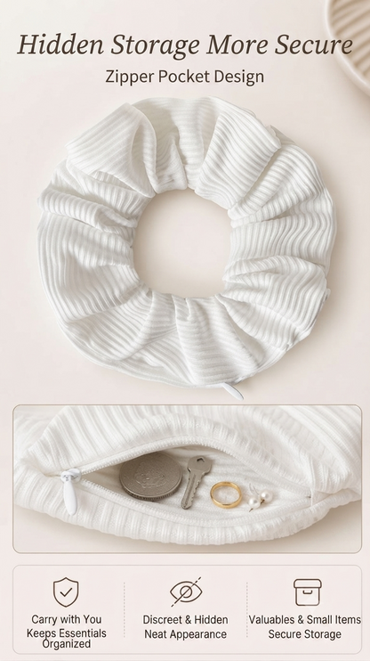 ✨Sparkly Rhinestone Hair Scrunchie With Hidden Zipper Pocket