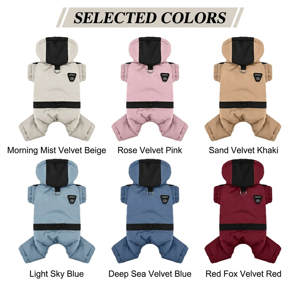 🐶New Dog 4-Legged Warm Cotton Hoodie✨Graphene Pet Down Coat, Waterproof Color Block Dog Jacket