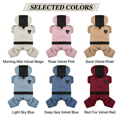 🐶New Dog 4-Legged Warm Cotton Hoodie✨Graphene Pet Down Coat, Waterproof Color Block Dog Jacket