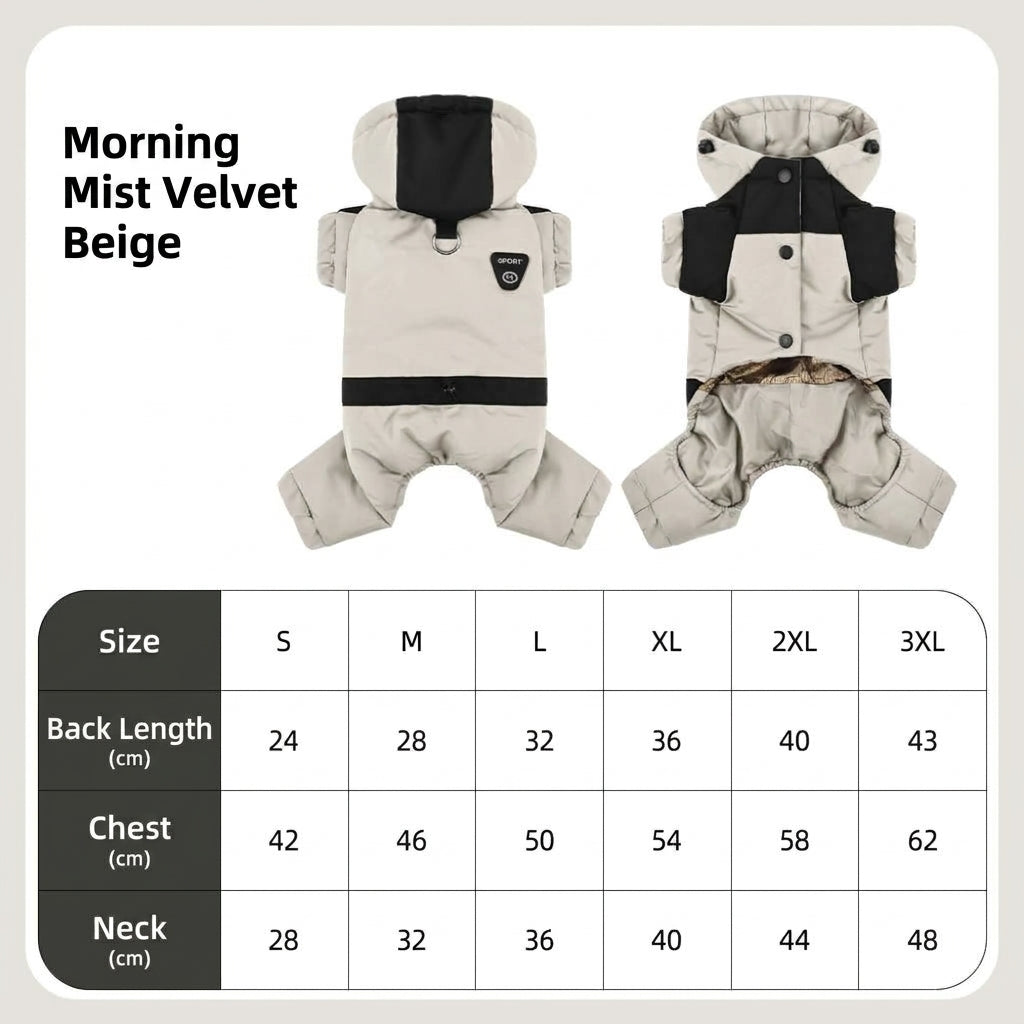 🐶New Dog 4-Legged Warm Cotton Hoodie✨Graphene Pet Down Coat, Waterproof Color Block Dog Jacket